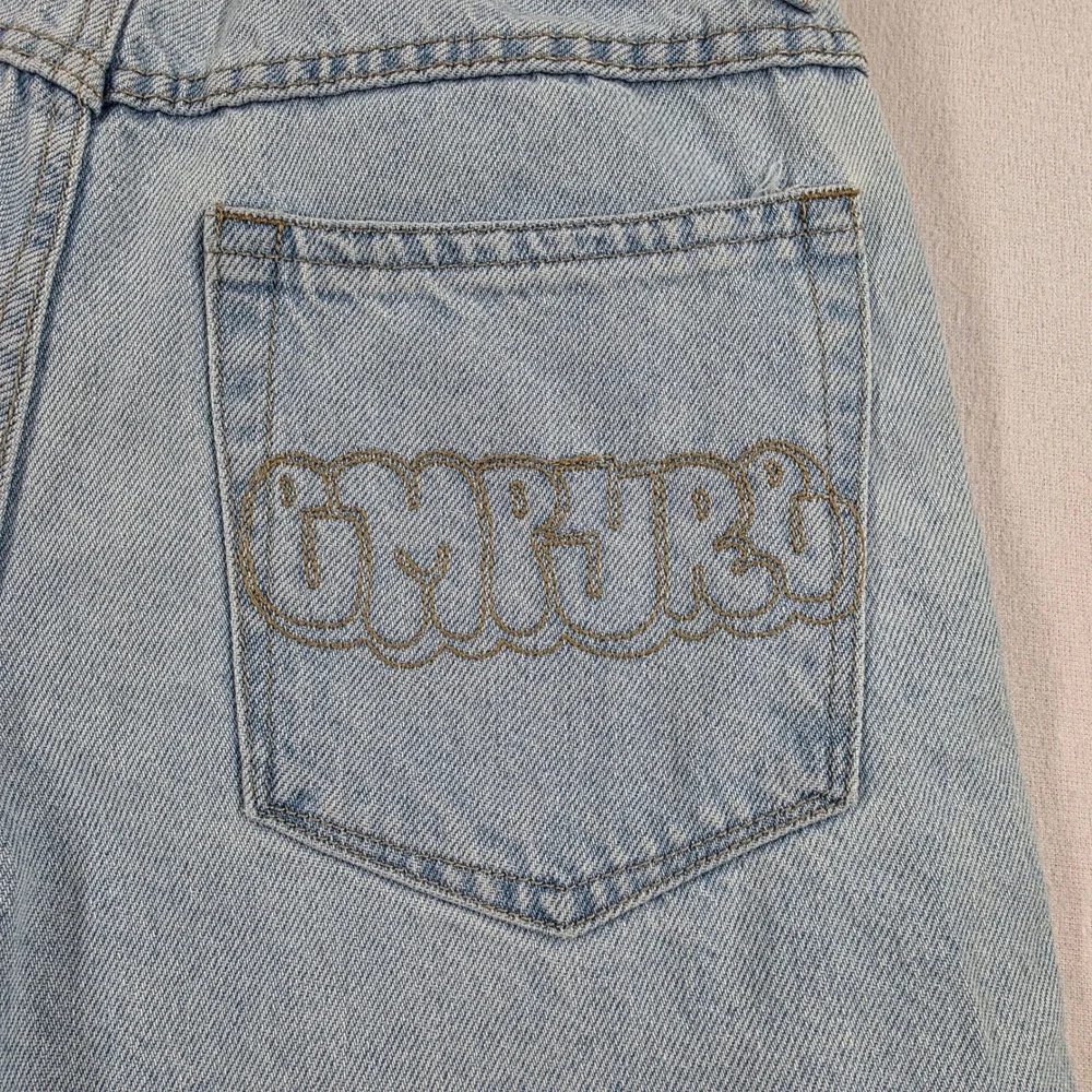 Empyre Kids Baggy Skate Jeans Light Wash Denim Size 25 Adjustable Streetwear